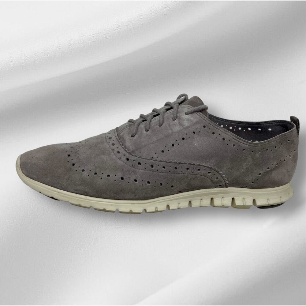 Cole Hahn Zero Grand Oxford Shoes Suede Leather Womens 9 Gray